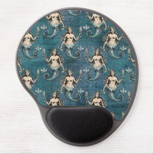 Vintage Mermaid Pattern  Gel Mouse Mat