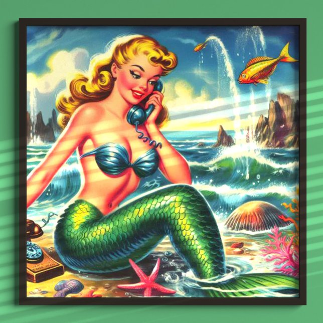 Vintage Mermaid Pin Up Poster (Creator Uploaded)