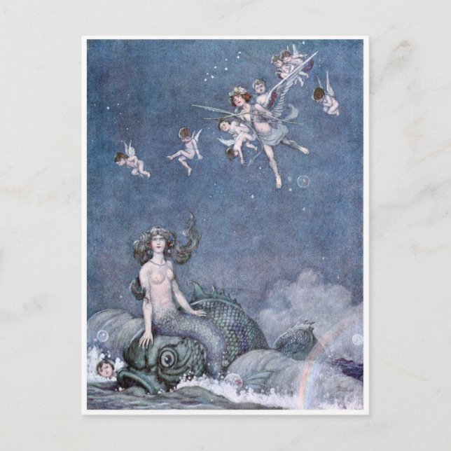 Vintage Mermaid Postcard (Front)