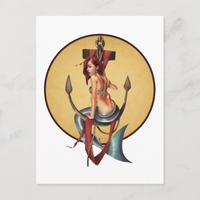 Vintage Mermaid Postcard (Front)