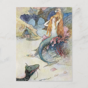 Vintage Mermaid Postcard