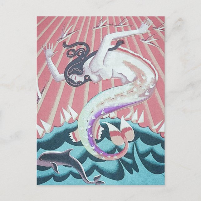 Vintage Mermaid Postcard (Front)