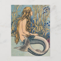 Vintage Mermaid Postcard