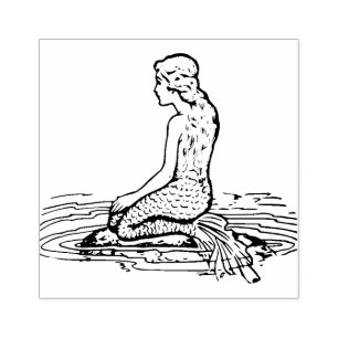 Vintage Mermaid Rubber Stamp