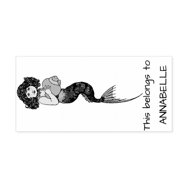 Vintage Mermaid Rubber Stamp (Imprint)