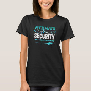 Vintage Mermaid Security Trident Lifeguard Swimmer T-Shirt
