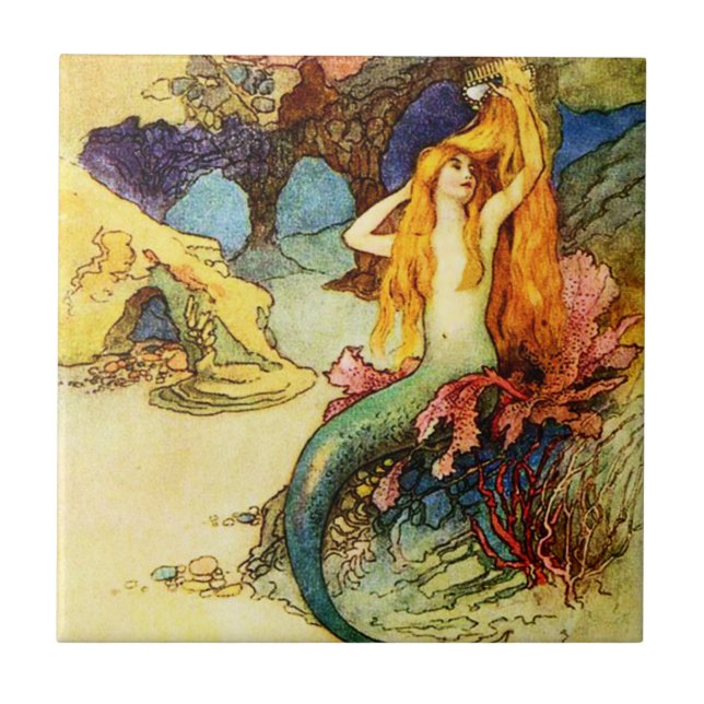 Vintage Mermaid Tile (Front)