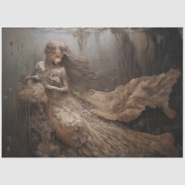 Vintage Mermaid  Tissue Paper (Front)