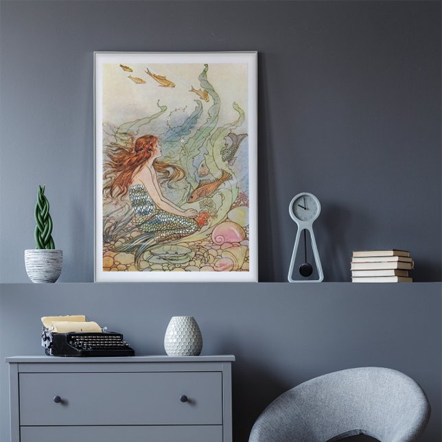 Vintage Mermaid Under The Sea Art Nouveau Poster (Creator Uploaded)