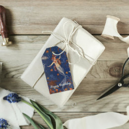 Vintage Mermaid Undersea Blue Birthday Gift Tags