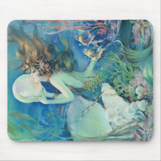 Vintage Mermaid w Pearl Nautical Ocean Nautical Mouse Mat