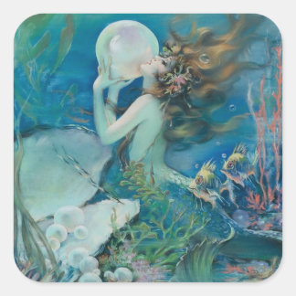 Vintage Mermaid with Pearl Sticker