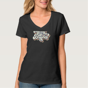Vintage Merry And Bright Men Women Family Matching T-Shirt