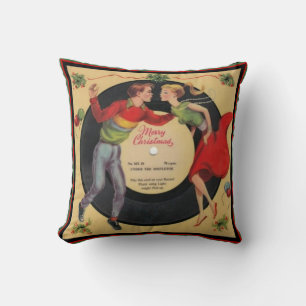 Vintage Merry Christmas 45 Record Pillow