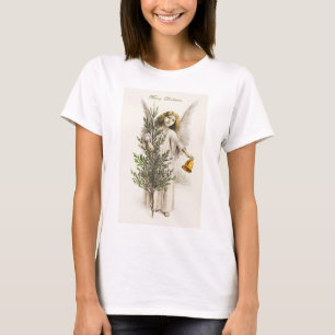 Vintage Merry Christmas Angel with Bell T-Shirt