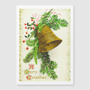 Vintage Merry Christmas Bell Holiday Card