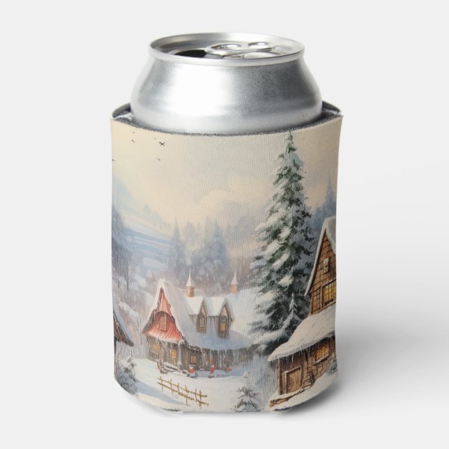 Vintage Merry Christmas Can Cooler (Can Front)