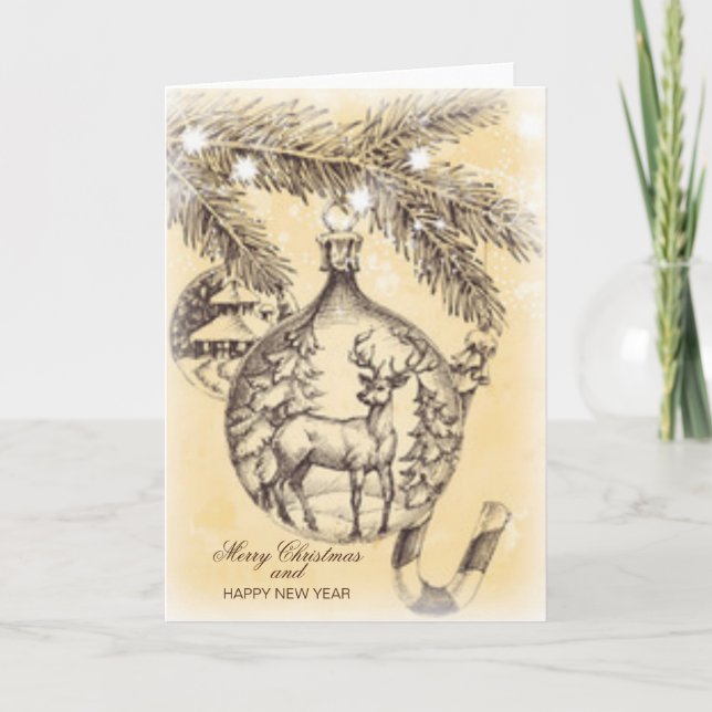 Vintage Merry Christmas Card (Front)