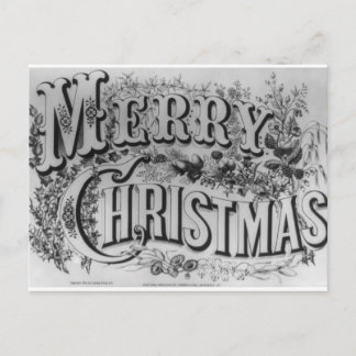 Vintage "Merry Christmas" circa 1876 Holiday Postcard