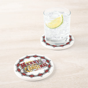 Vintage Merry Christmas Coasters