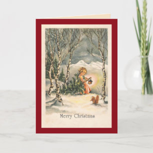 Vintage Merry Christmas Custom Greeting Card