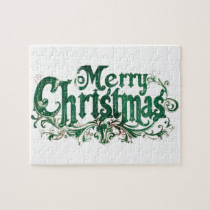 Vintage Merry Christmas design2 Jigsaw Puzzle