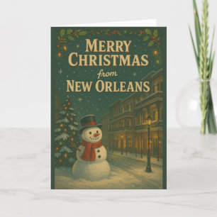 Vintage Merry Christmas from New Orleans Folded  Holiday Card