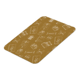 vintage merry christmas gift box pattern magnet