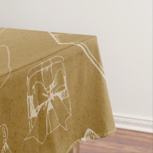 vintage merry christmas gift box pattern tablecloth