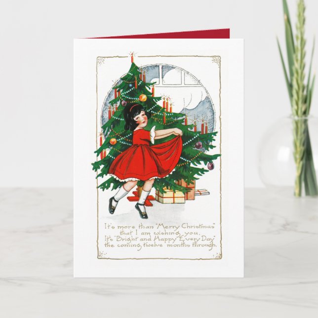 VINTAGE MERRY CHRISTMAS GREETING CARD (Front)