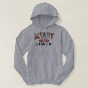 Vintage Merry Christmas Holiday Grey & Black Hoodie