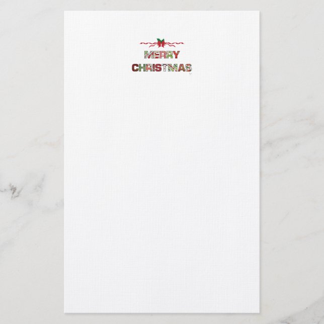 Vintage Merry-Christmas Holiday Stationery (Front)