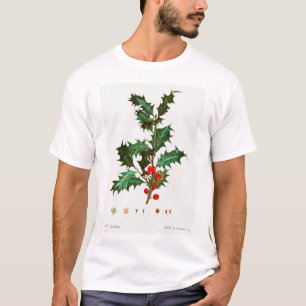 Vintage Merry Christmas Holly Mistletoe T-Shirt