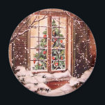 Vintage Merry Christmas House Magnet<br><div class="desc">Vintage Merry Christmas House</div>