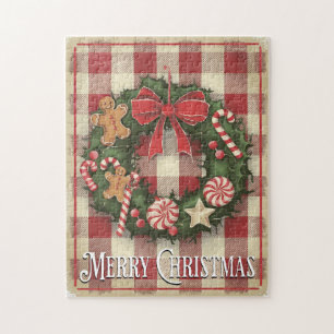 Vintage Merry Christmas Jigsaw Puzzle