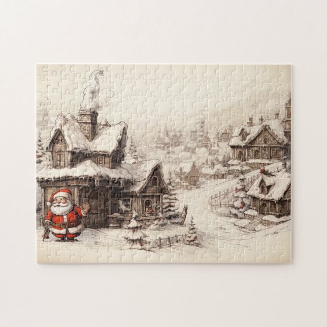 Vintage Merry Christmas Jigsaw Puzzle (Horizontal)