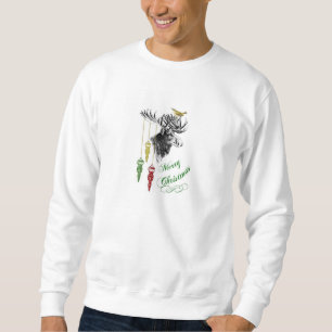 Vintage Merry Christmas Moose Ornaments Sweatshirt