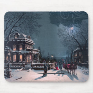 Vintage Merry Christmas Mouse Mat