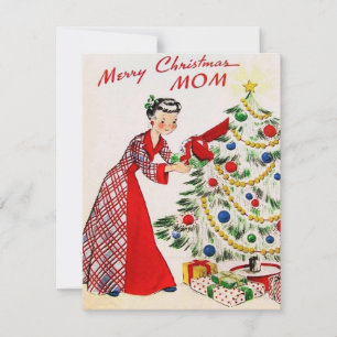 Vintage Merry Christmas Mum Holiday Card