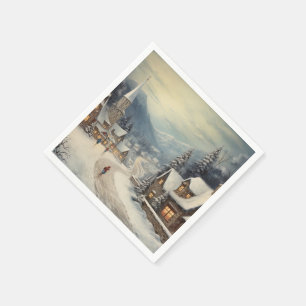 Vintage Merry Christmas Napkin