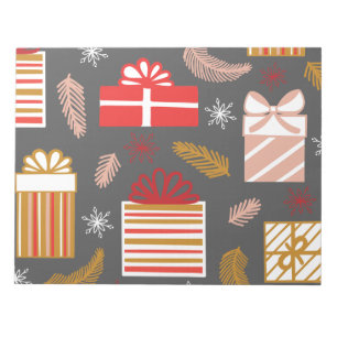 Vintage Merry Christmas Pattern- Classic Holiday Notepad
