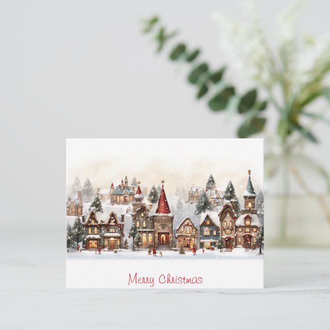 Vintage Merry Christmas Postcard (Standing Front)