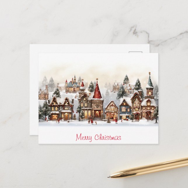 Vintage Merry Christmas Postcard (Front/Back In Situ)