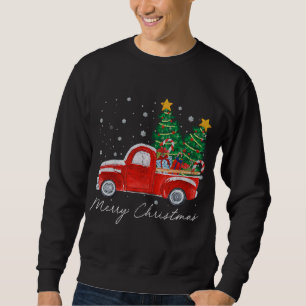 Vintage Merry Christmas Red Truck Christmas Tree S Sweatshirt