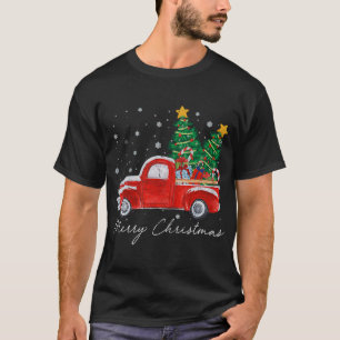 Vintage Merry Christmas Red Truck Christmas Tree S T-Shirt