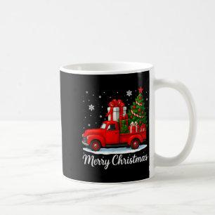 Vintage Merry Christmas Red Truck Funny Xmas Tree  Coffee Mug