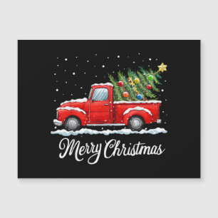 Vintage Merry Christmas Red Truck Old Fashioned Ch