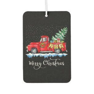 Vintage Merry Christmas Red Truck Old Fashioned Ch Car Air Freshener