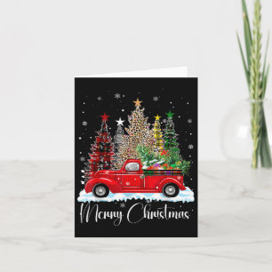 Vintage Merry Christmas Red Truck Old Fashioned Ch Card