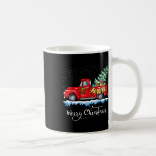 Vintage Merry Christmas Red Truck Old Fashioned Ch Coffee Mug